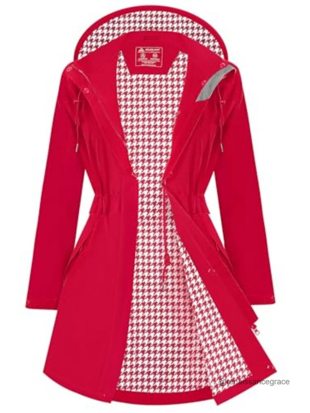Waterproof Long Hooded Raincoat Lightweight Windbreaker Trench Coat